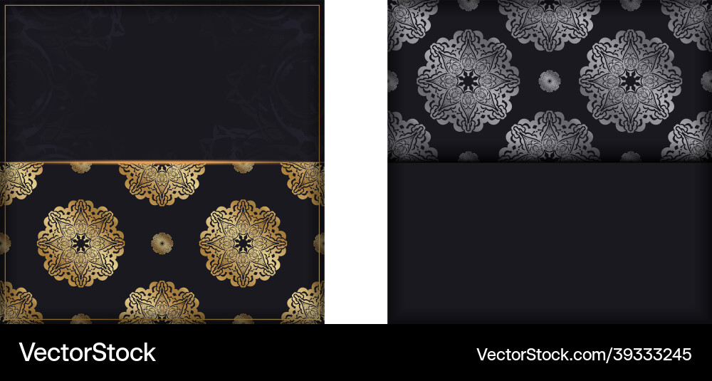 Dark color card with golden abstract pattern Dark color card with golden abstract pattern Vector Image