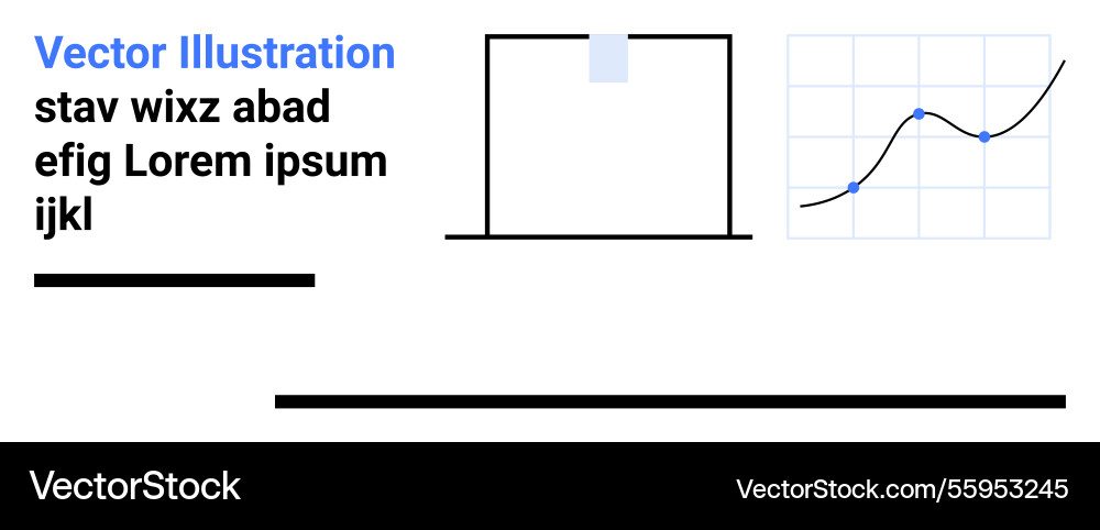 Data presentation with graph text block Data presentation with graph text block vector image