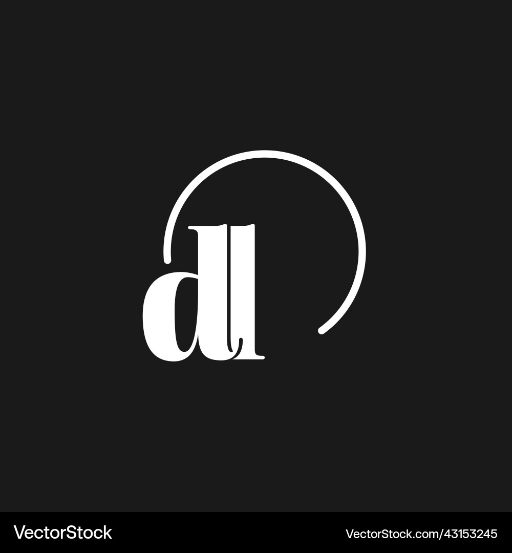 Dl logo initials monogram with circular lines vector image
