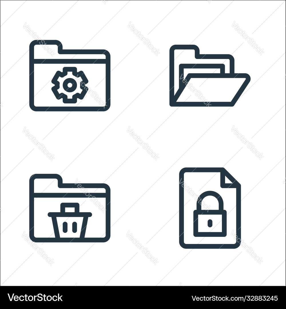 Document and files line icons linear set quality Vector Image
