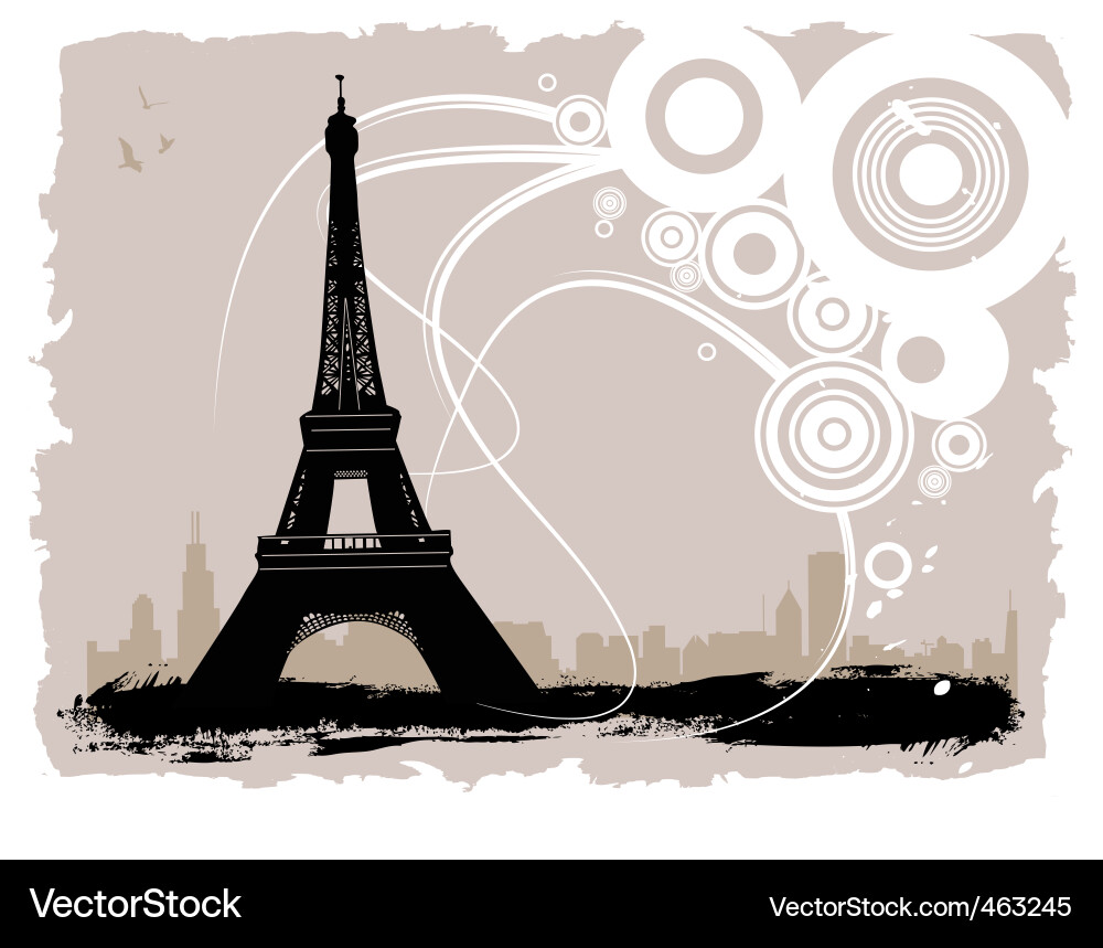 Eiffel Tower Silhouette Vector Image