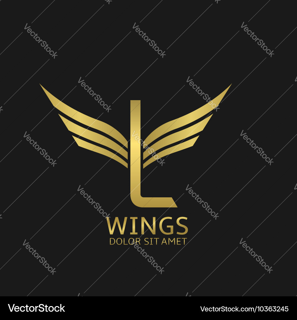 Elegant Letter L Wing Logo Vector Image