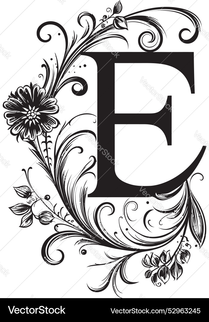 Epicurean script refined font e design enchanted Epicurean script refined font e design enchanted vector image