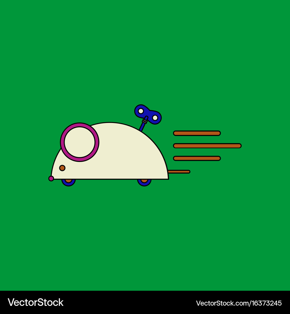Flat icon design collection clockwork mouse toy Vector Image