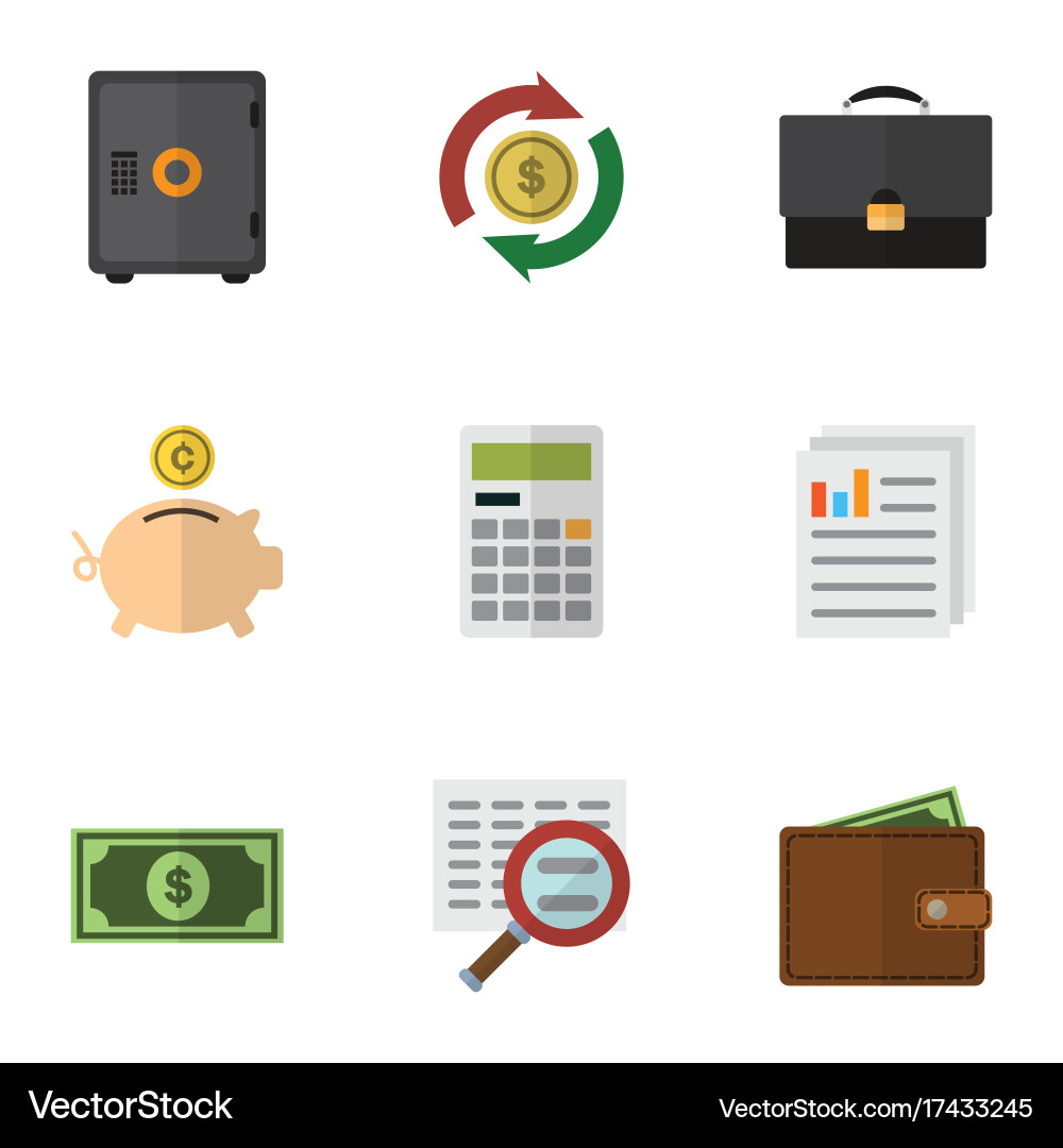 Flat icon incoming set of scan calculate vector image