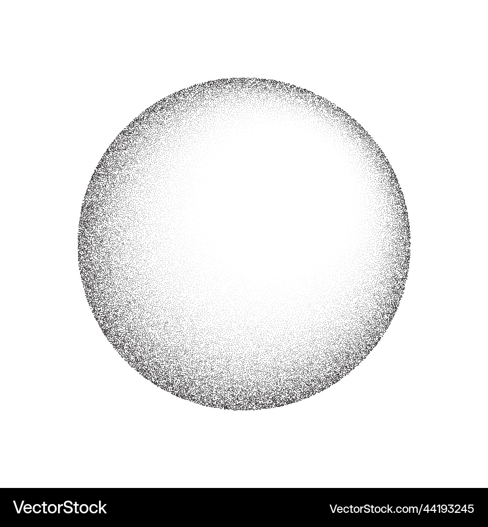 Grain circle gradient stippled round shape Grain circle gradient stippled round shape Vector Image