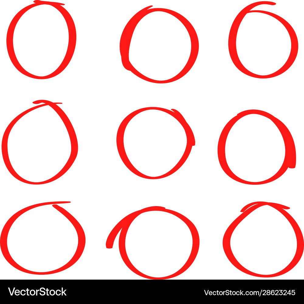 Hand drawn circle line sketch set circular Hand drawn circle line sketch set circular vector image