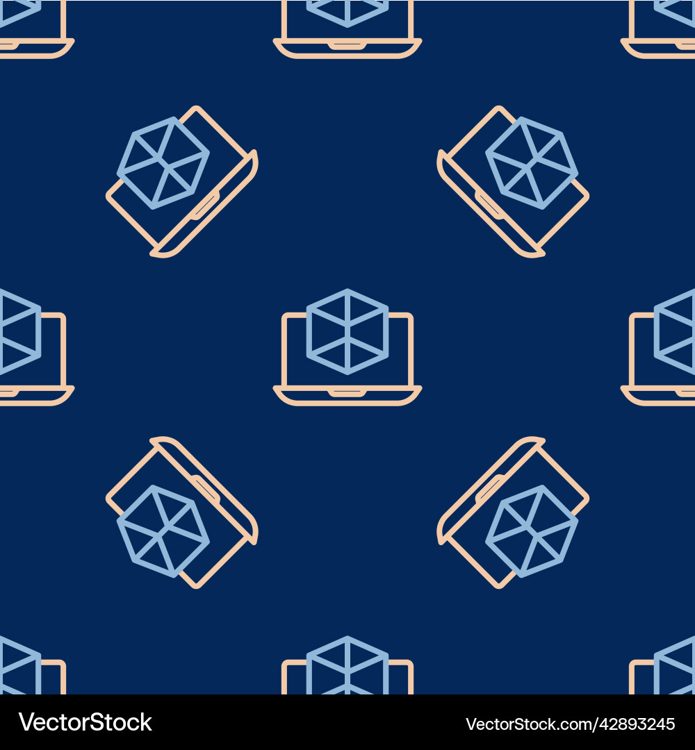 Line 3d modeling icon isolated seamless pattern Line 3d modeling icon isolated seamless pattern vector image