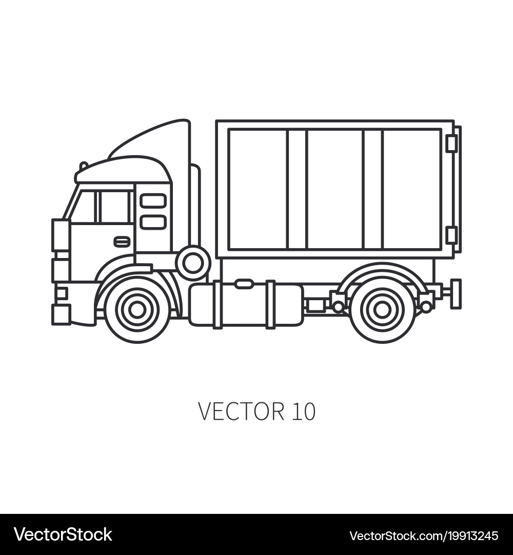 Line icon construction machinery truck vector image