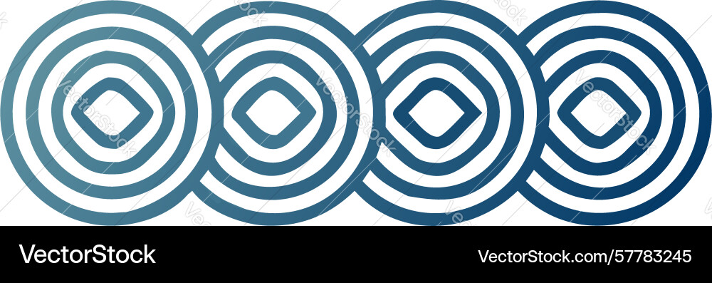 Overlapping concentric circles pattern vector image