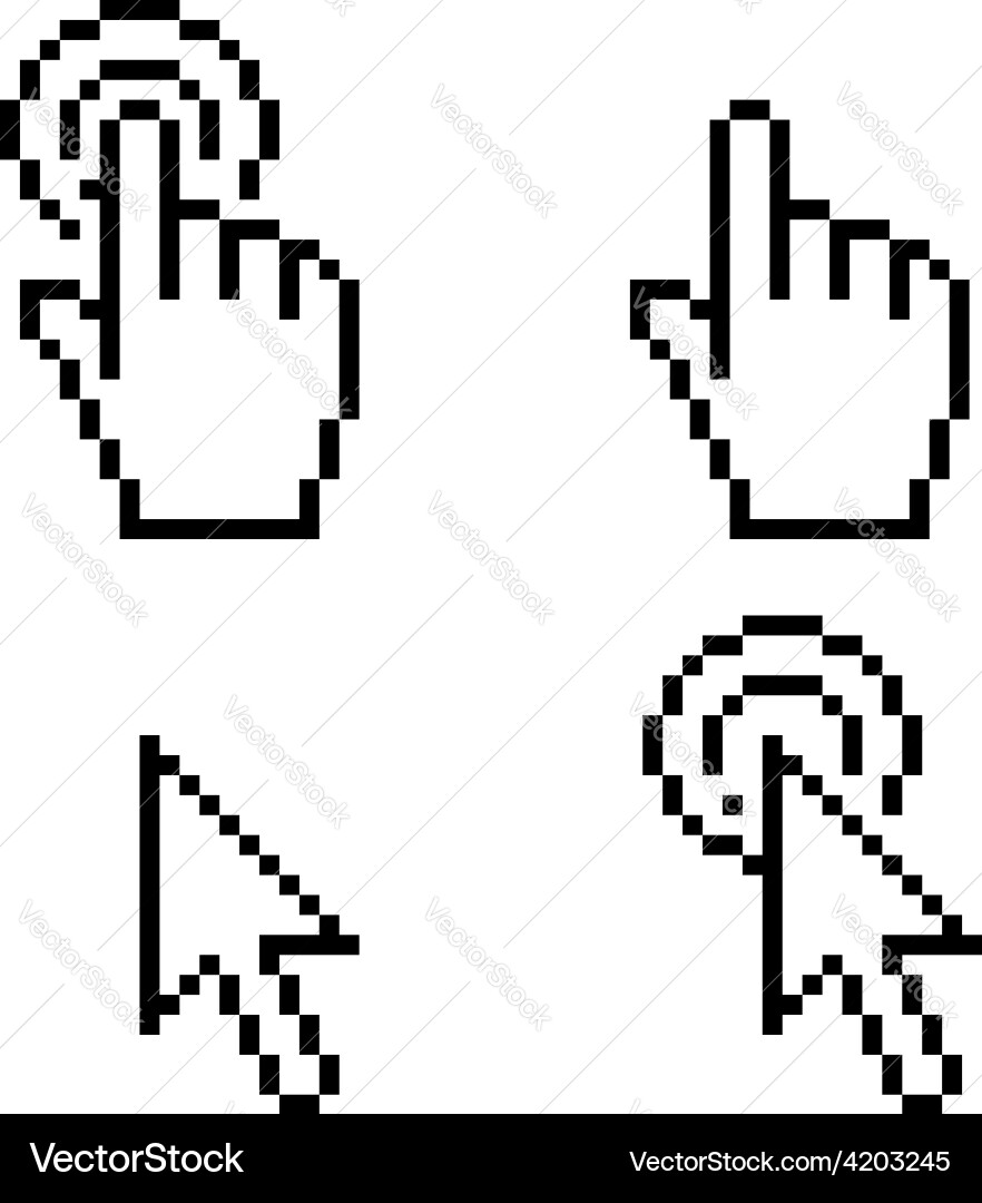 Pixelated Cursor Click vector image