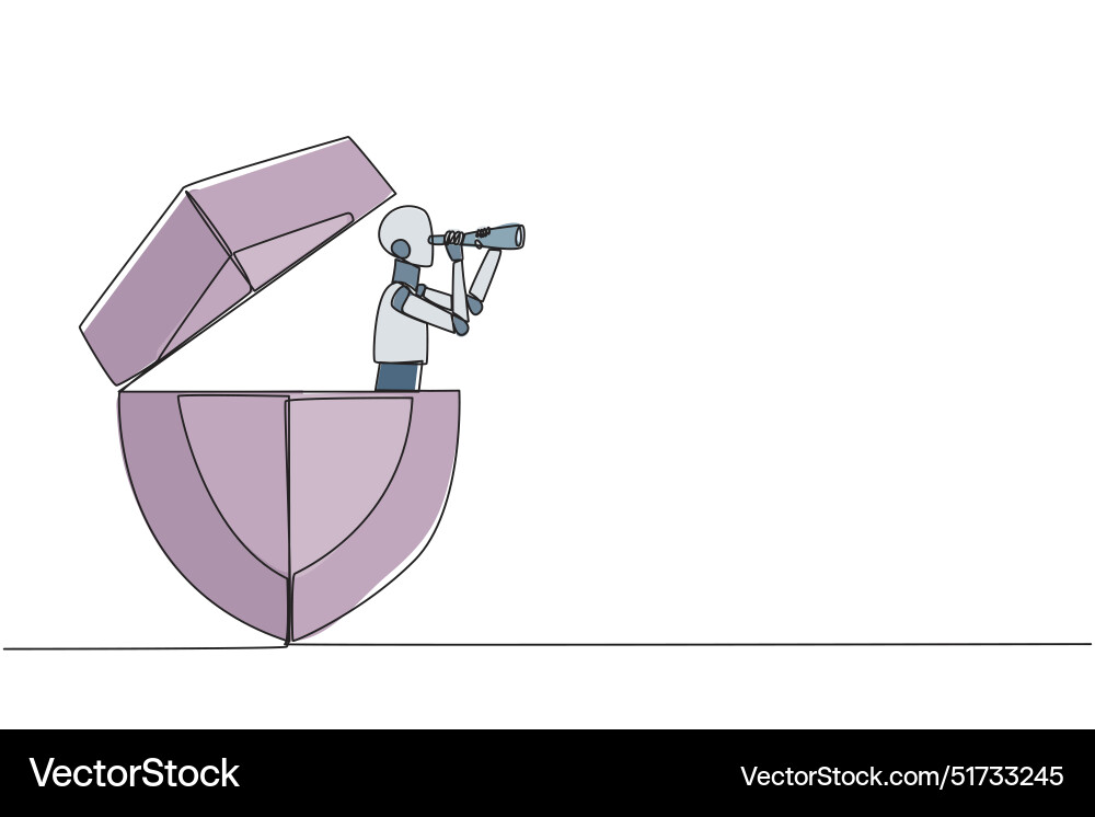 Robot Shield Security Vector Image