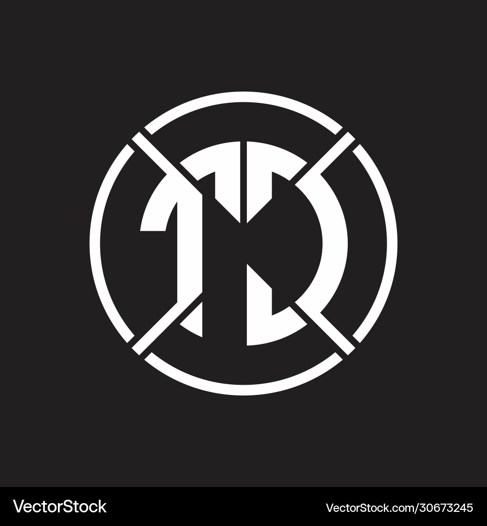 Tc logo monogram with four part circle slash Tc logo monogram with four part circle slash Vector Image