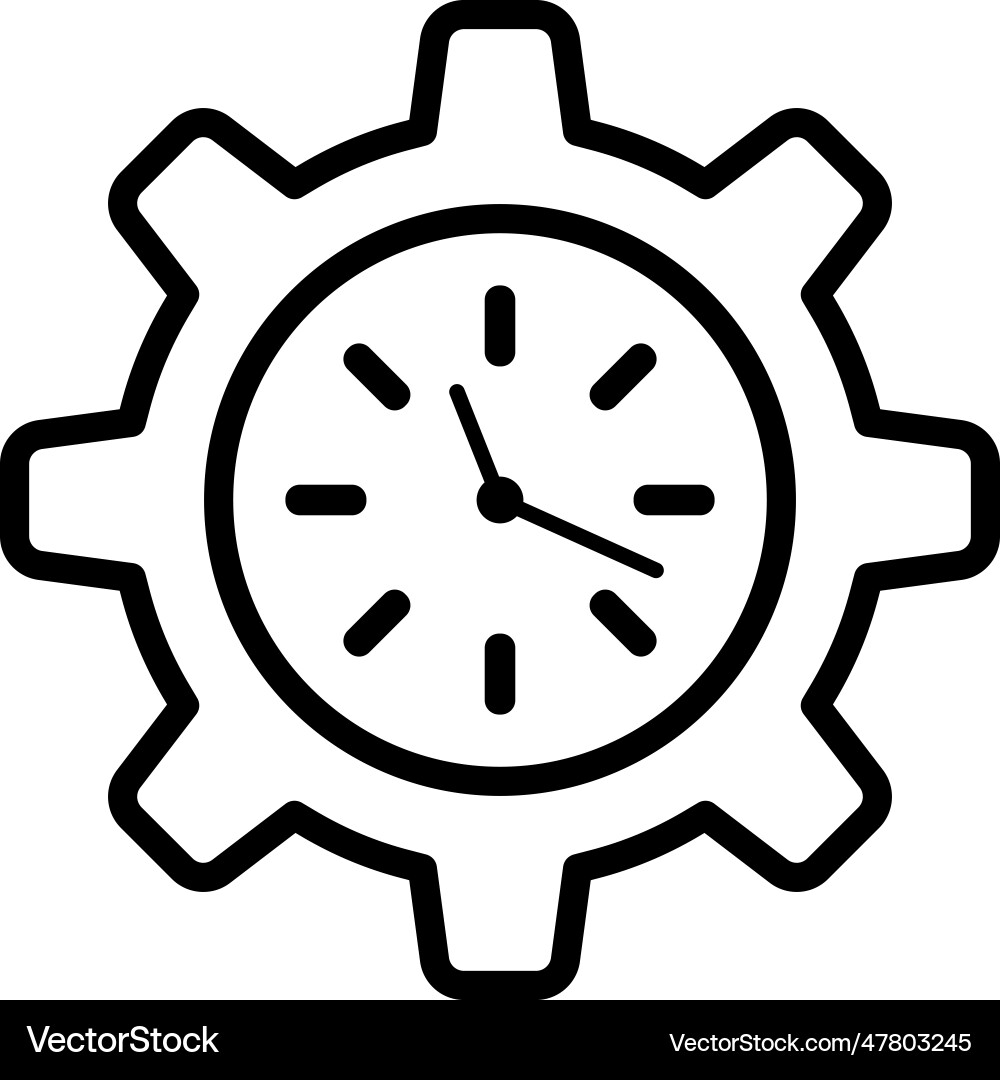 Time setting icon line outline design Vector Image
