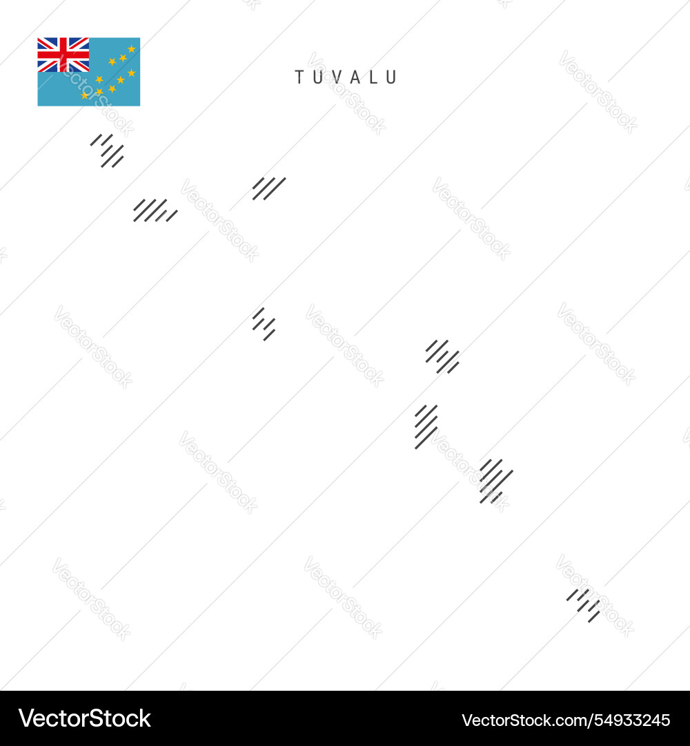 Tuvalu map from pattern of black slanted parallel Vector Image