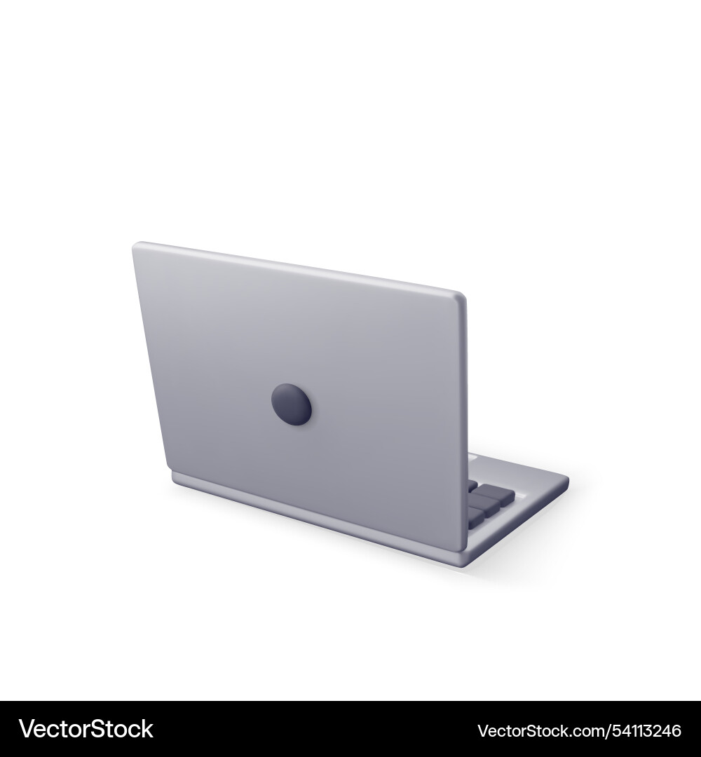 3D Cartoon Laptop Computer isoliert Vektorbild