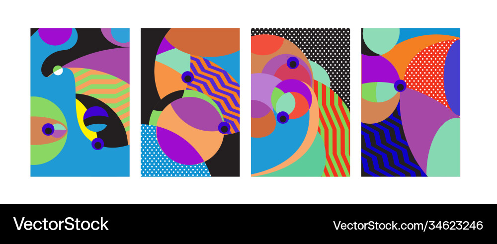 Abstract colorful geometric and curvy pattern Abstract colorful geometric and curvy pattern Vector Image
