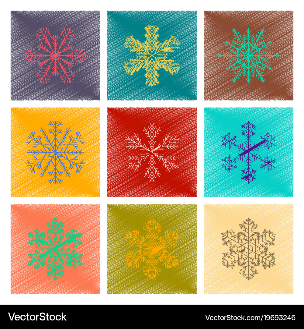 Assembly flat shading style snowflake vector image
