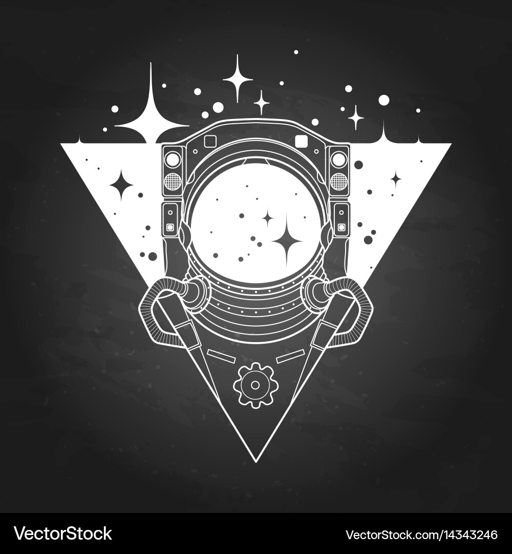 Astronaut in a Celestial Triangle vector image