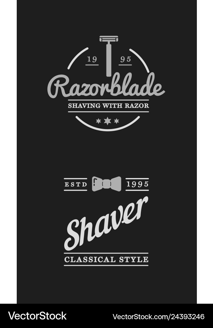 Barbershop set of labels or emblems Royalty Free Vector