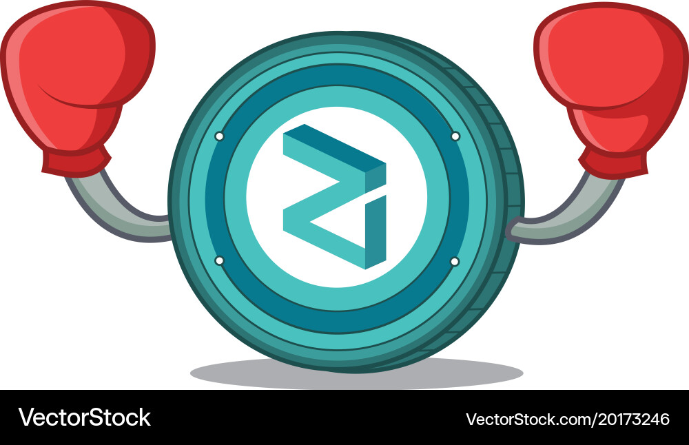 Boxing zilliqa coin character cartoon Vector Image
