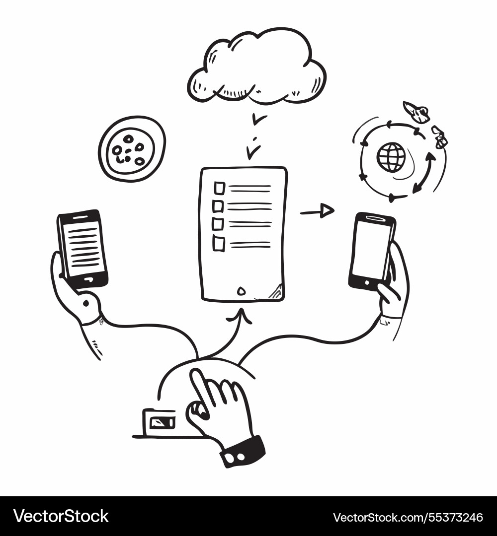 Cloud computing and remote work solutions Vector Image