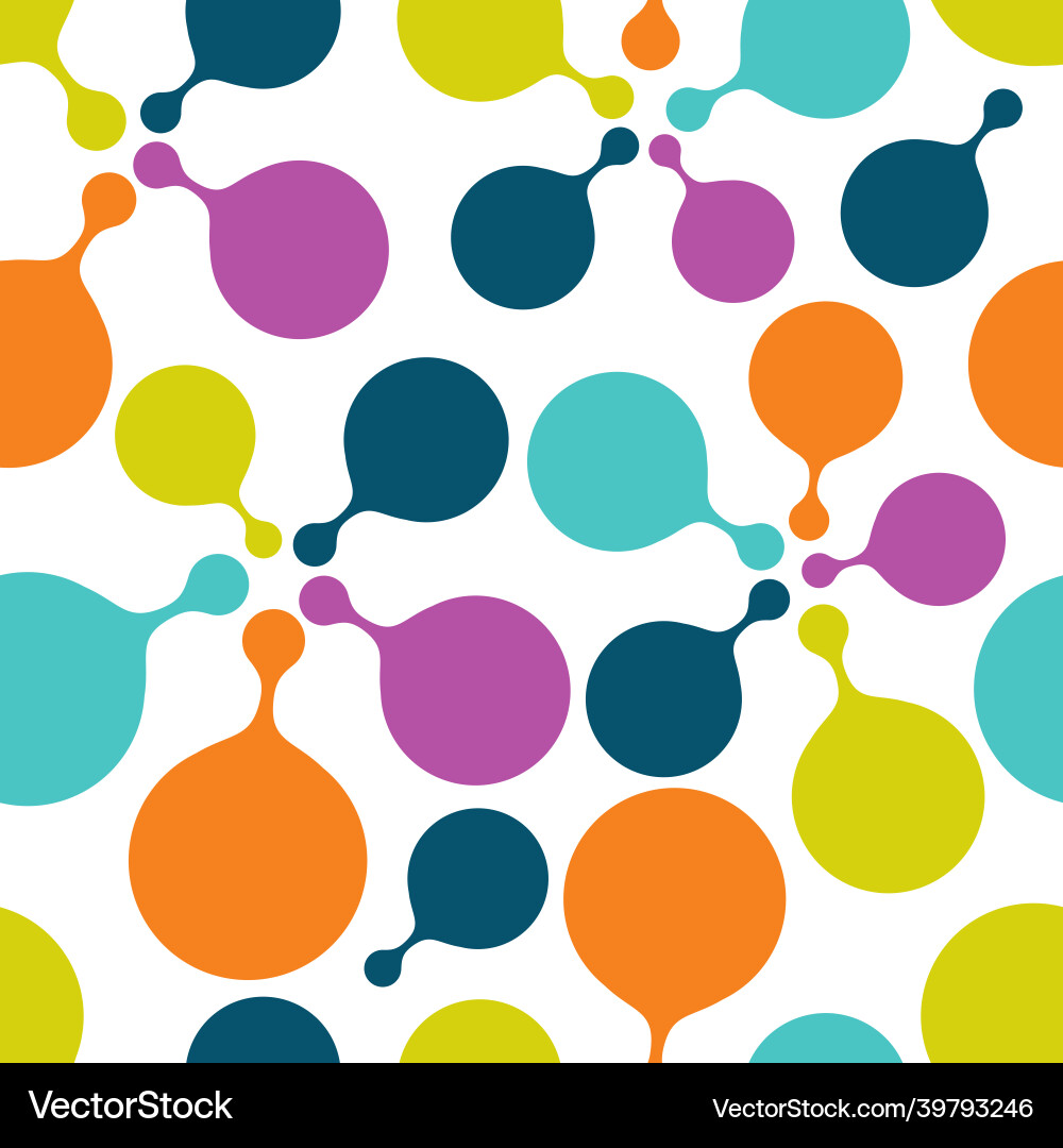 Colored round bubbles repeat pattern background vector image