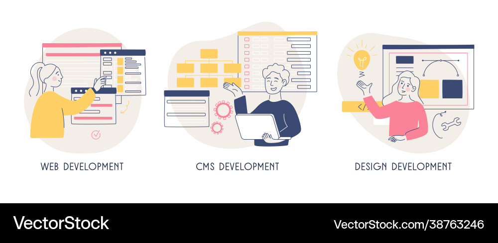 Concept creating a site software solution Concept creating a site software solution vector image