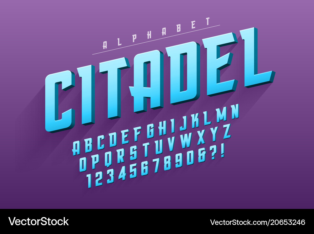 Condensed original display font design Condensed original display font design vector image