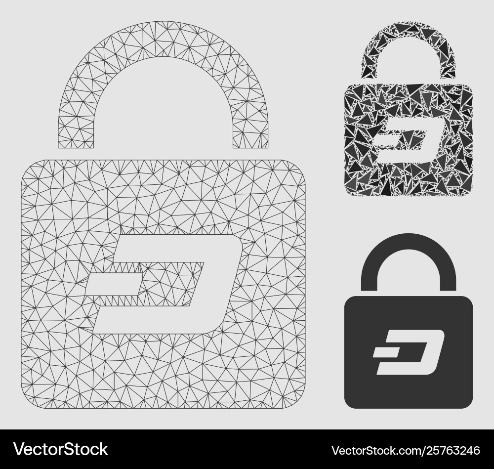 Dash lock mesh carcass model and triangle vector image