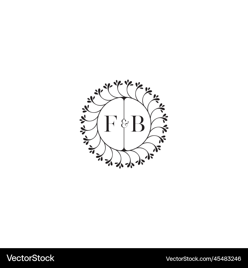 Fb simple wedding initial concept with high Fb simple wedding initial concept with high Vector Image