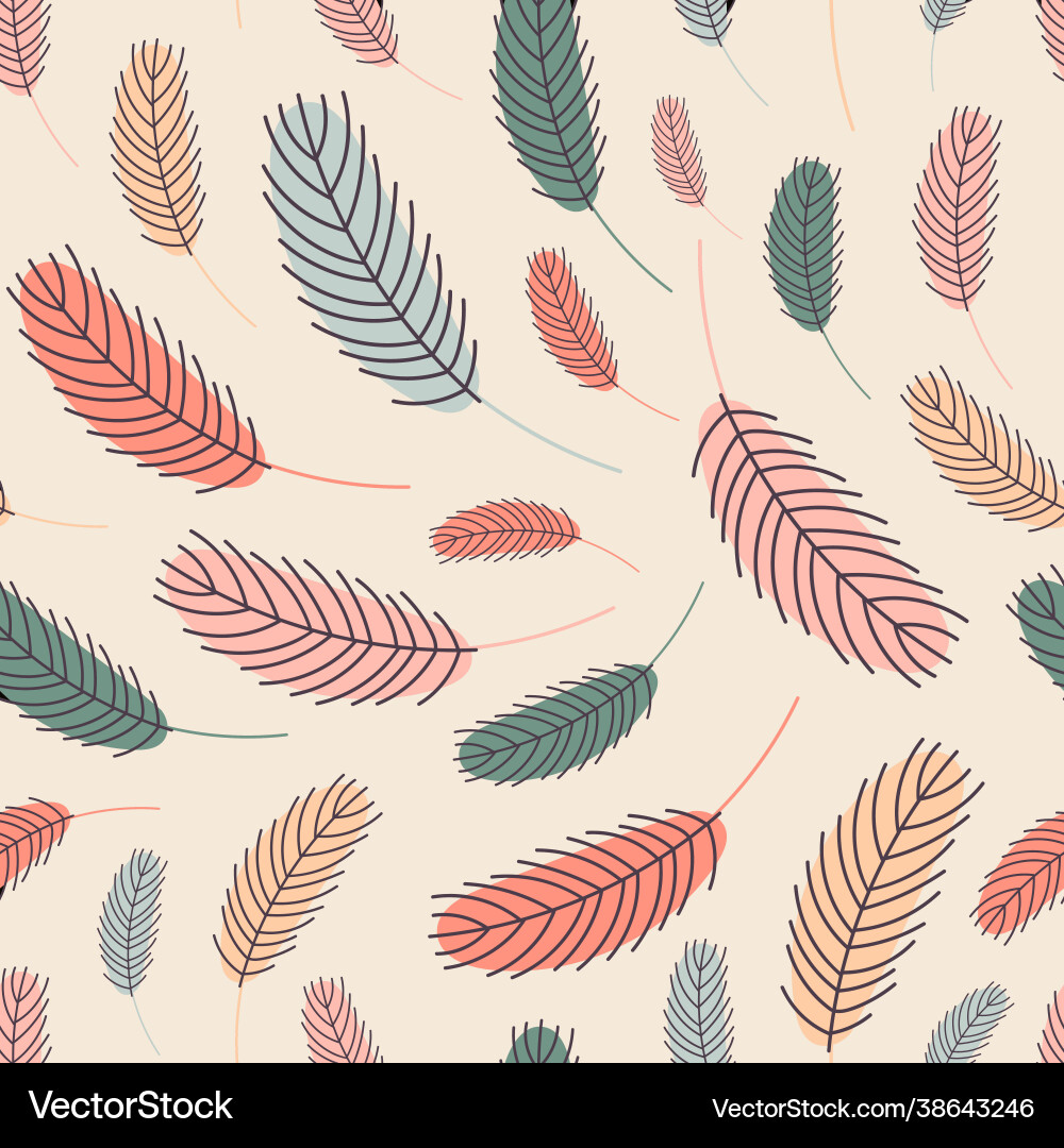 Feathers seamless pattern Feathers seamless pattern vector image