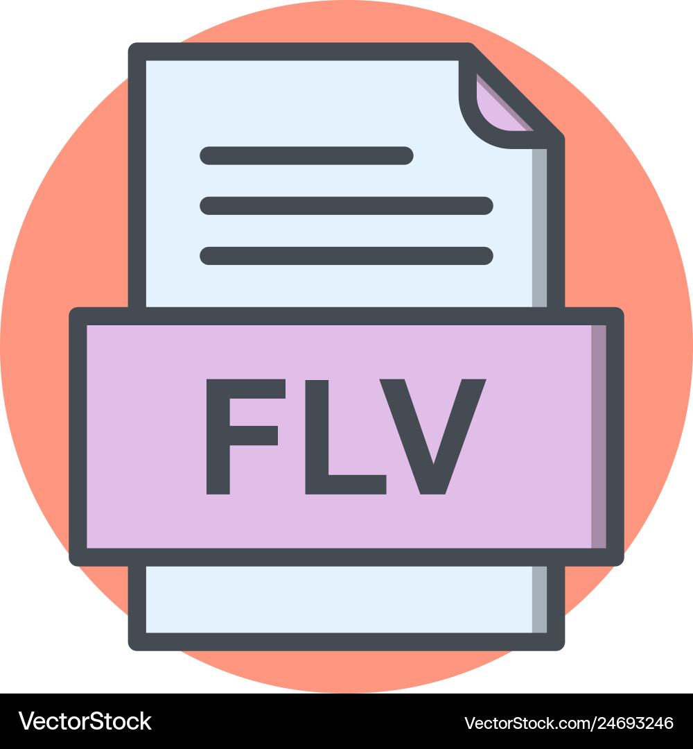 Flv file document icon Vector Image