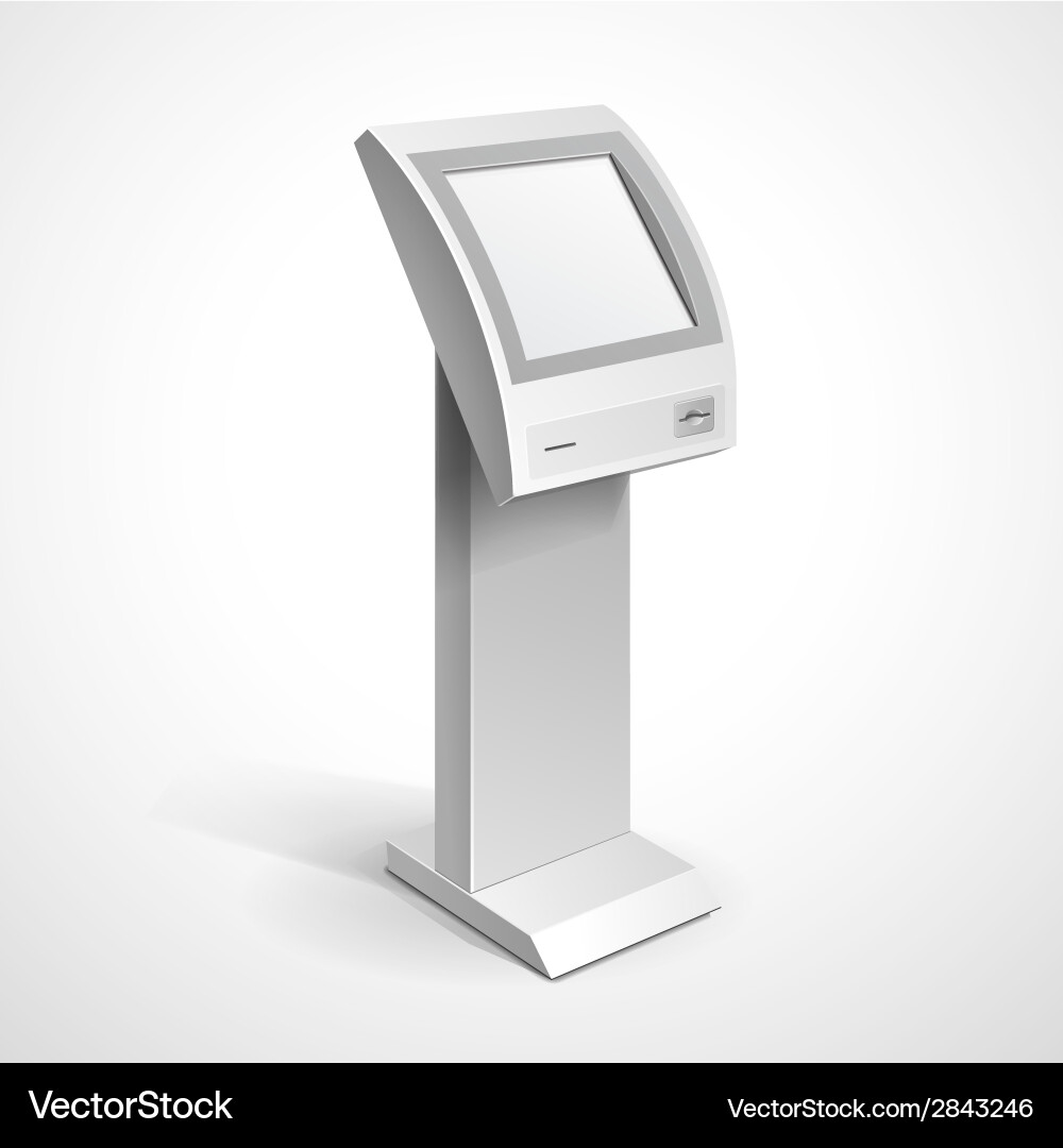 Information display monitor terminal stand vector image