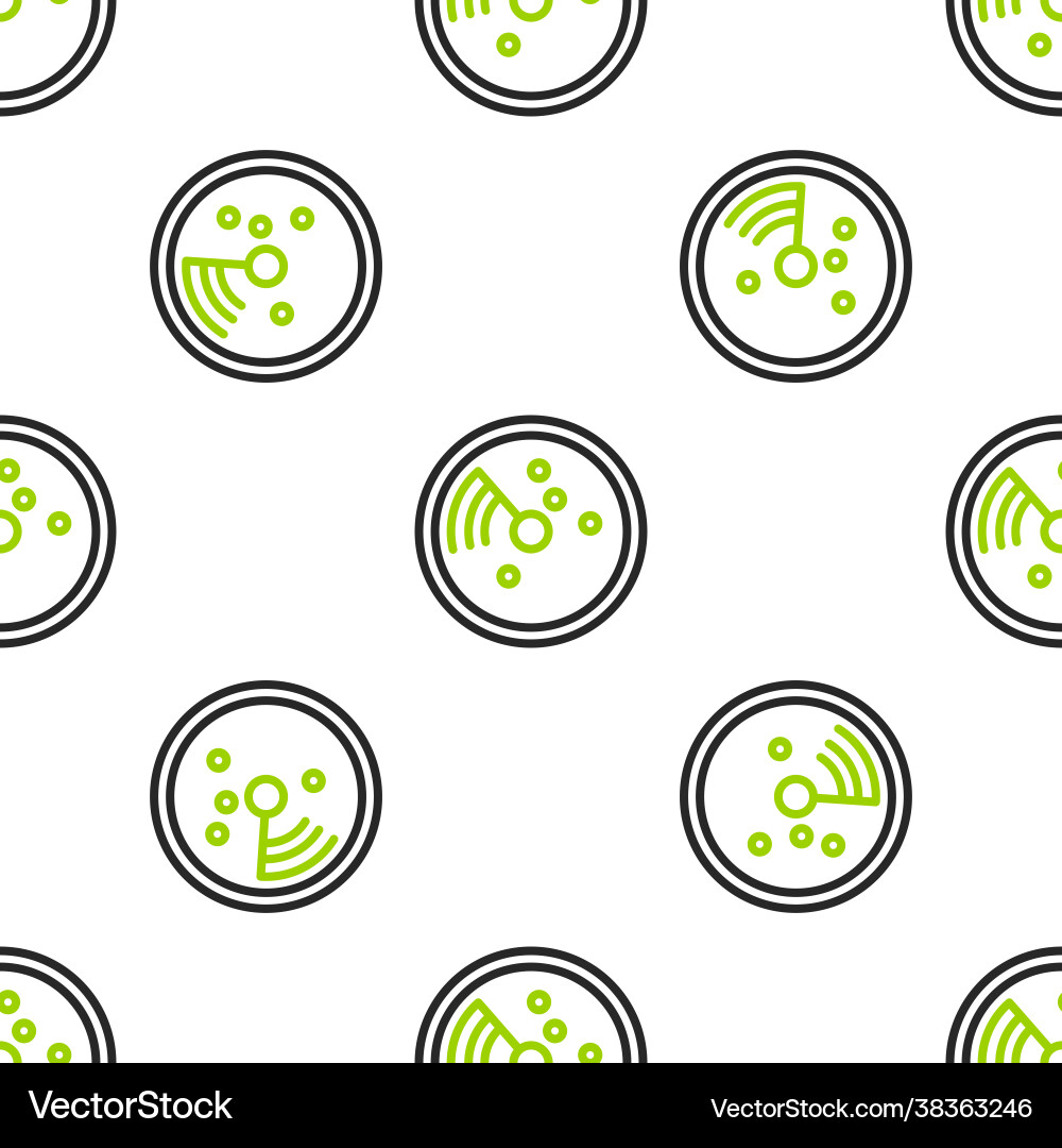 Line radar with targets on monitor in searching Line radar with targets on monitor in searching Vector Image