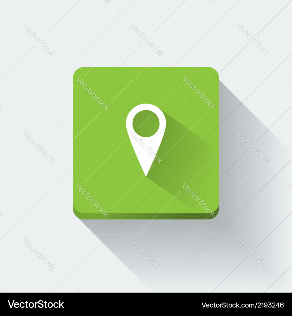 Map Pointer Icon with Shadow Vector Image