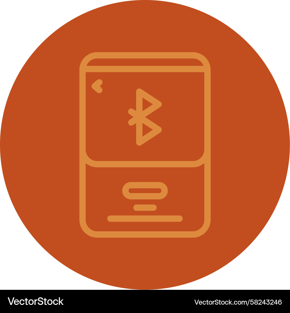 Multi-Color Bluetooth Line Icon Vector Image