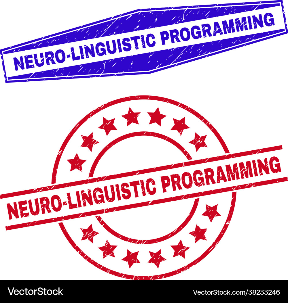 Neuro-linguistic programming corroded watermarks vector image