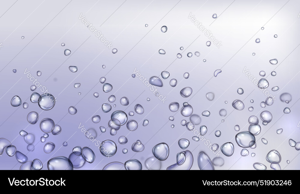 Realistic 3d background with fizzy bubble Vector Image