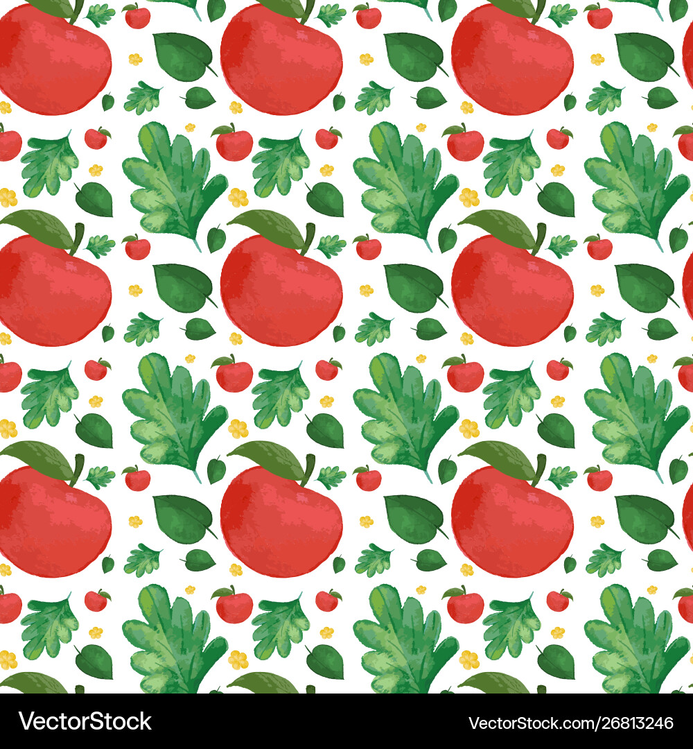 Seamless background design with red apples Seamless background design with red apples Vector Image