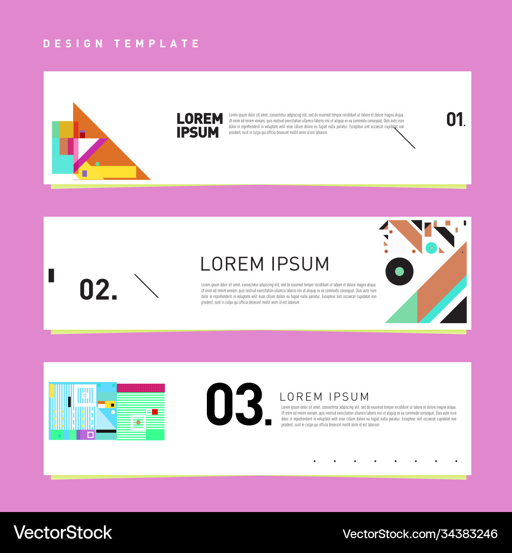 Set abstract banner web design template retro Set abstract banner web design template retro Vector Image