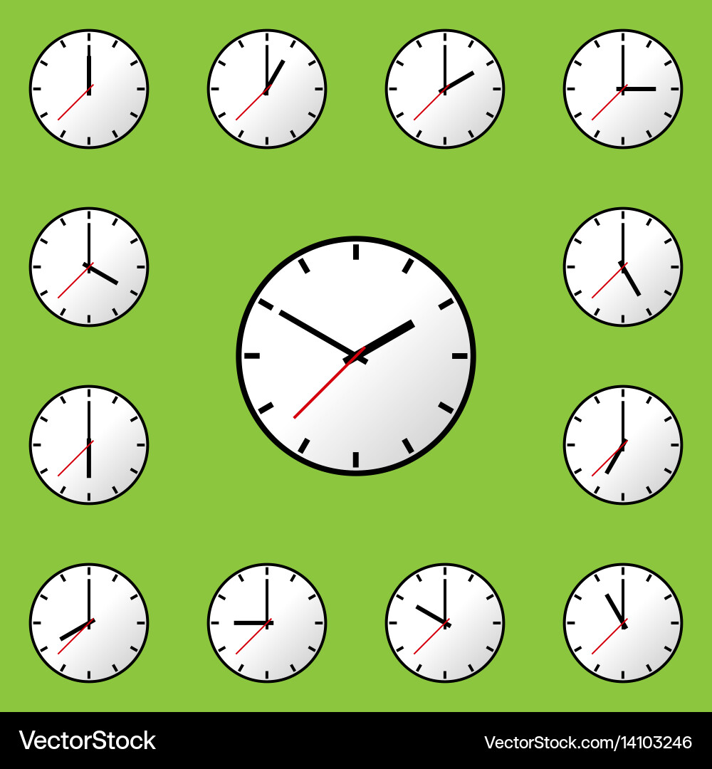 Set clock icon design eps10 vector image
