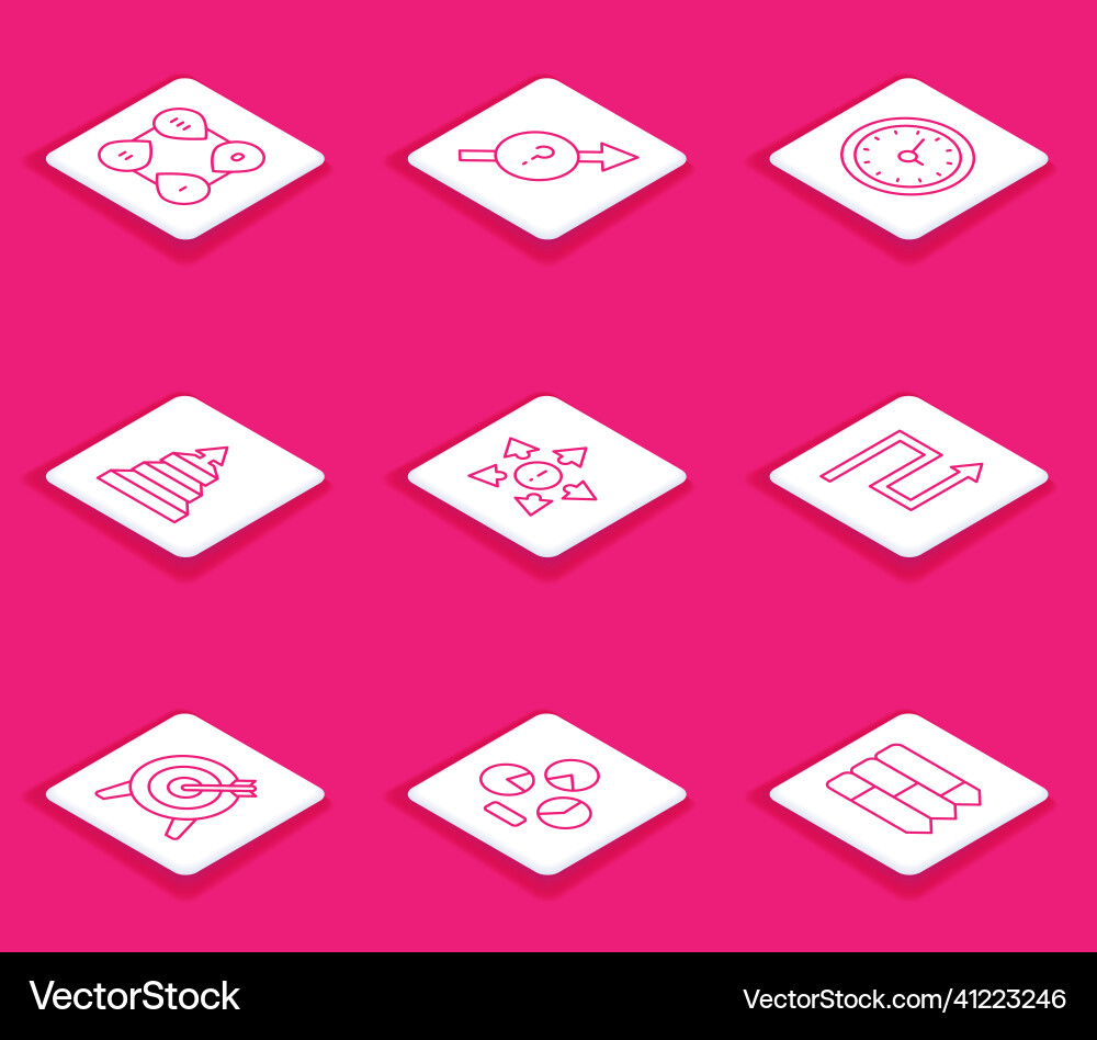 Set line infographic element arrow clock Set line infographic element arrow clock Vector Image