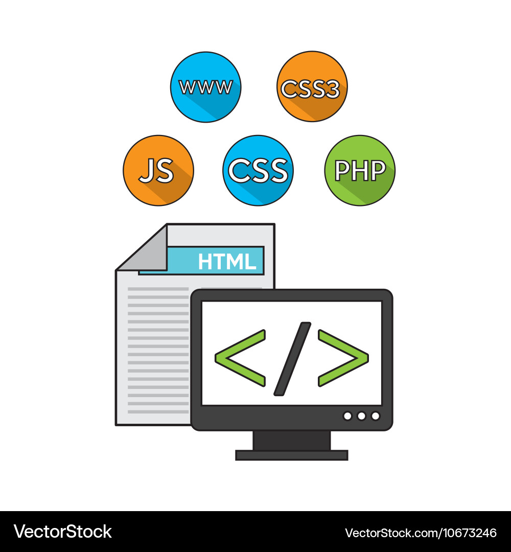 Software Programmiersprache Icons vektorbild