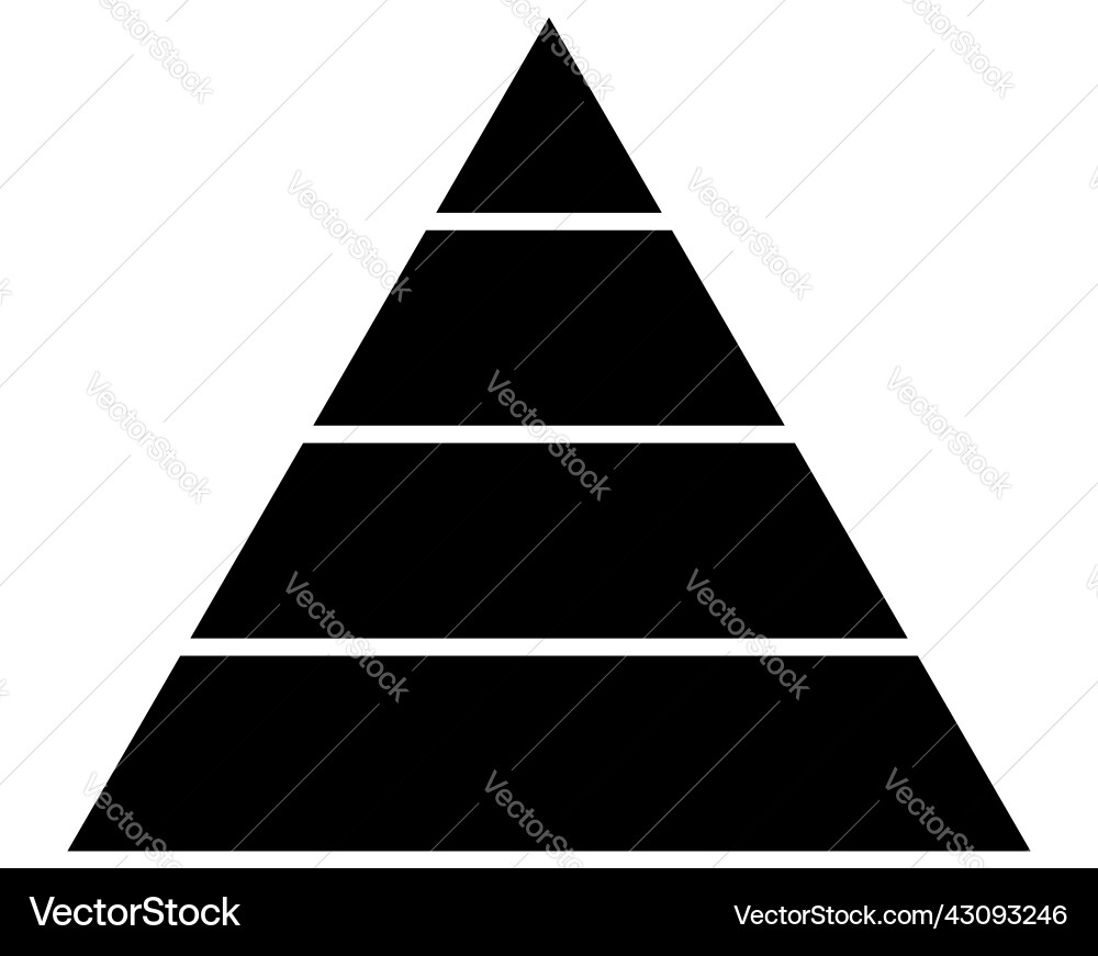 Triangle pyramid chart graph icon series Triangle pyramid chart graph icon series Vector Image