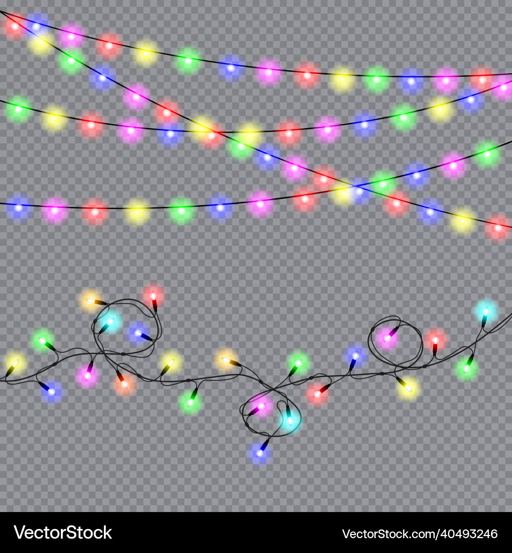 Weihnachtsbeleuchtung isoliert realistisches Design Weihnachtsbeleuchtung isoliert realistisches Design vektorbild