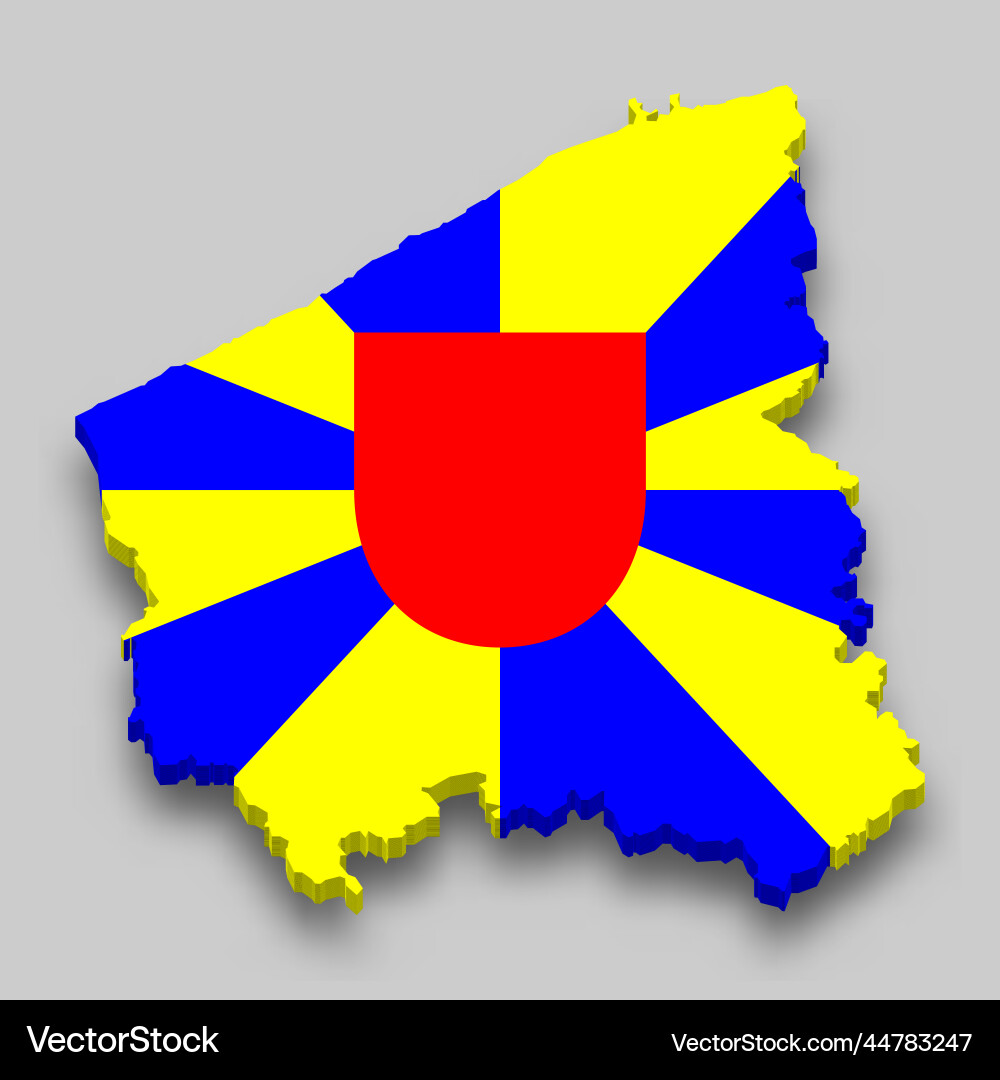 3d isometric map of west flanders is a region 3d isometric map of west flanders is a region Vector Image