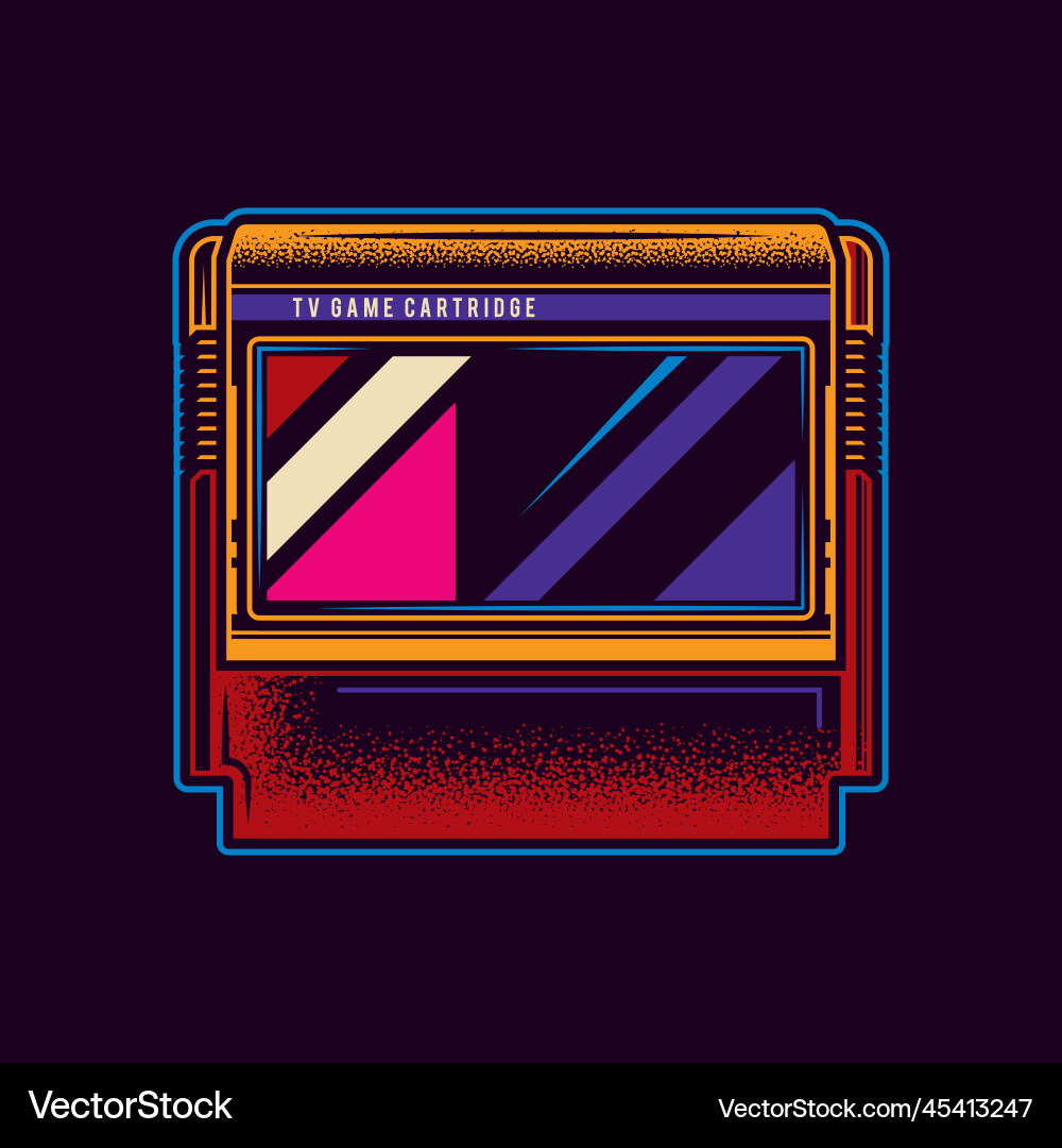 8-bit console game cartridge in retro style 8-bit console game cartridge in retro style vector image