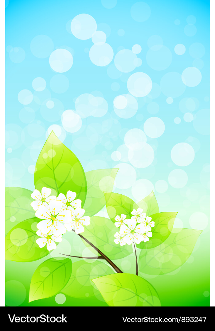 Background with tree branch vector image