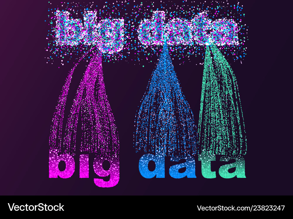 Big data visualization network matrix Big data visualization network matrix vector image